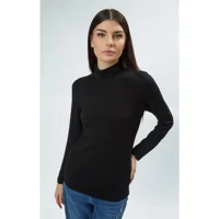 Likeshop - Camiseta Mujer Elasticada Forro Polar Cuello Beatle 4219