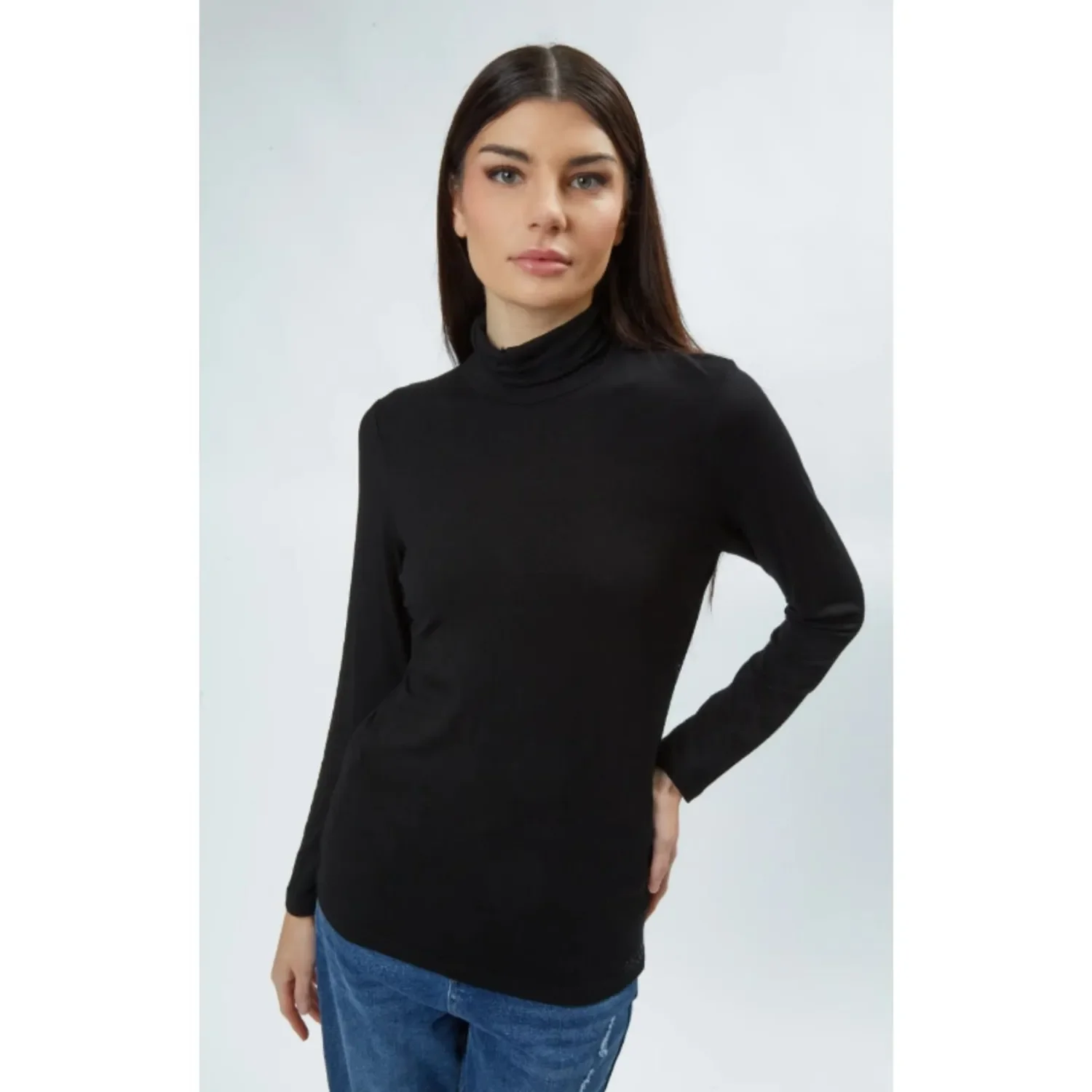 Likeshop - Camiseta Mujer Elasticada Forro Polar Cuello Beatle 4219