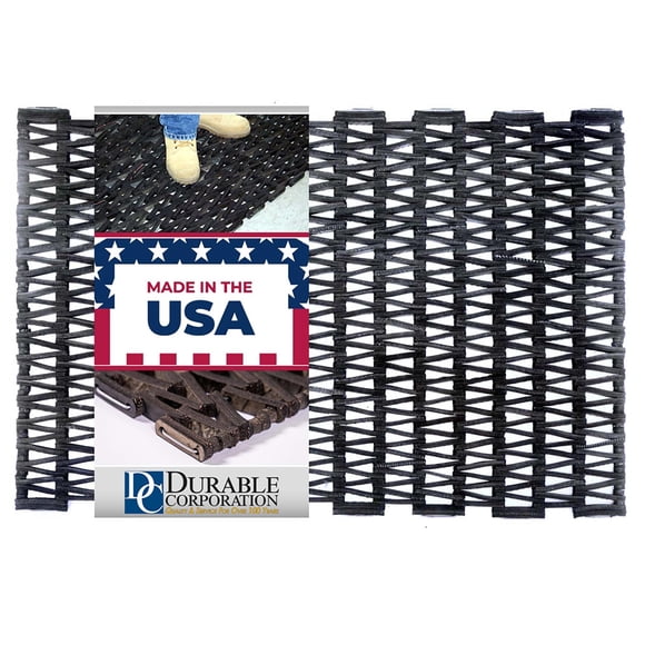 Felpudo Durable Corporation 43x64 cm negro con patrón de espiga
