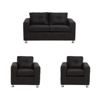 Muebles América - Living George 211 Cuero Auris Negro