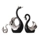 thumbnail image 4 of Figura de cisne de 3 uds, colección de estatuas de la familia de cisnes, escultura de Animal, adorno de mesa para estantería, gabinete, decoración del Negro Plata, 4 of 5