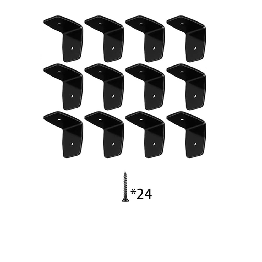 Xusx111 - 12 Pcs Black Pergola Hardware Clips Acero Galvanizado Rafter Soportes Clips Huracán Soportes Corbatas Con Tornillos Para Pergola De Madera, Viga De Madera, Joist De Techo