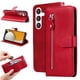 thumbnail image 4 of Funda con Cremallera para Samsung Galaxy S25 Plus, Carcasa Cartera de Cuero PU con Soporte y Tarjetero, 4 of 6