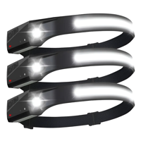 Genérico - 3X Linterna De Cabeza Cintillo Recargable Lampara Minero