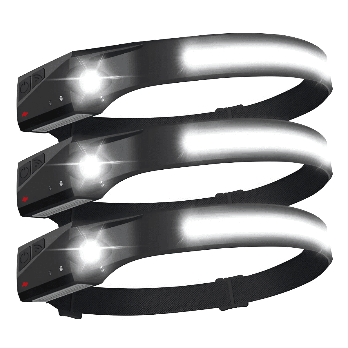 Genérico - 3x Linterna De Cabeza Cintillo Recargable Lampara Minero