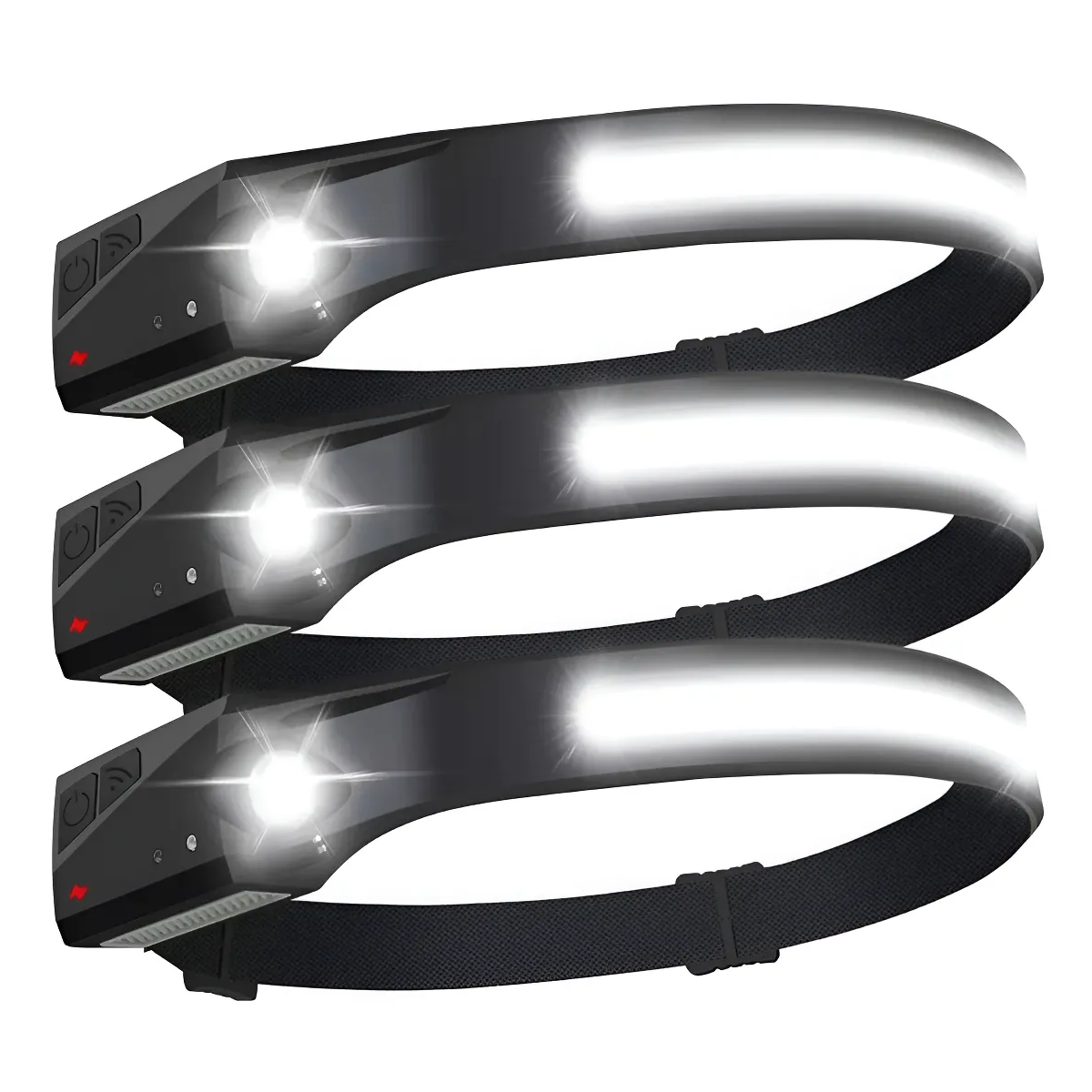 Genérico - 3X Linterna De Cabeza Cintillo Recargable Lampara Minero