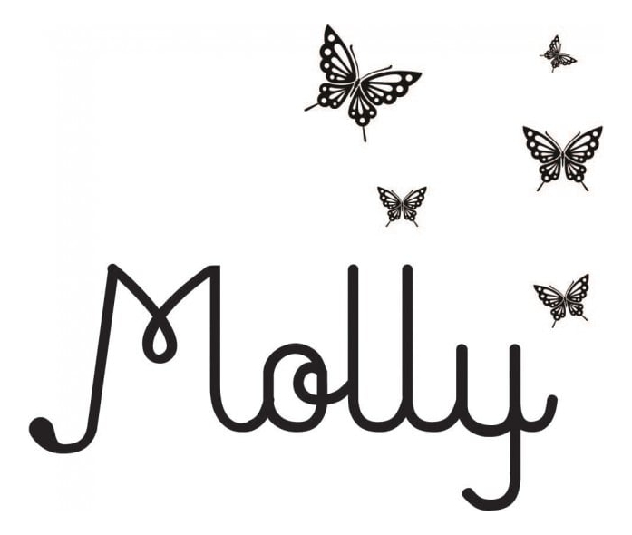 Rienda Libre Graphics - Decomural Personalised Name Butterflies Ws-44221