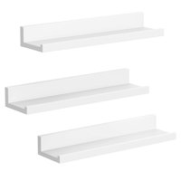 Juego De 3 Estantes Flotantes Songmics Ulws38Wt, 38 Cm De Ancho, Blancos