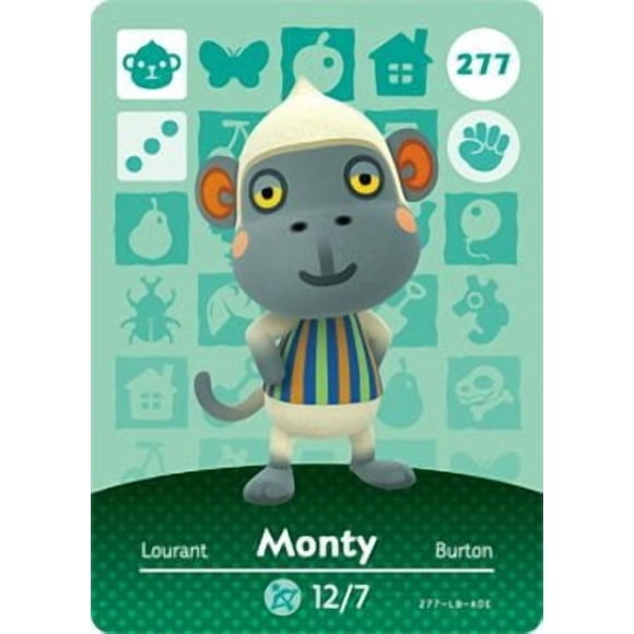 Monty - Nintendo Animal Crossing Happy Home Designer - Carta Amiibo - 277
