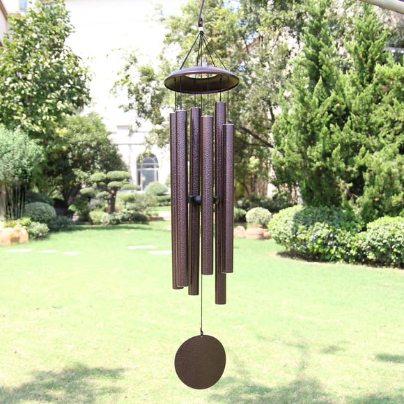 Campanillas De Viento Deep Tone De 114 Cm Para Exteriores 6 Tubos Color Bronce