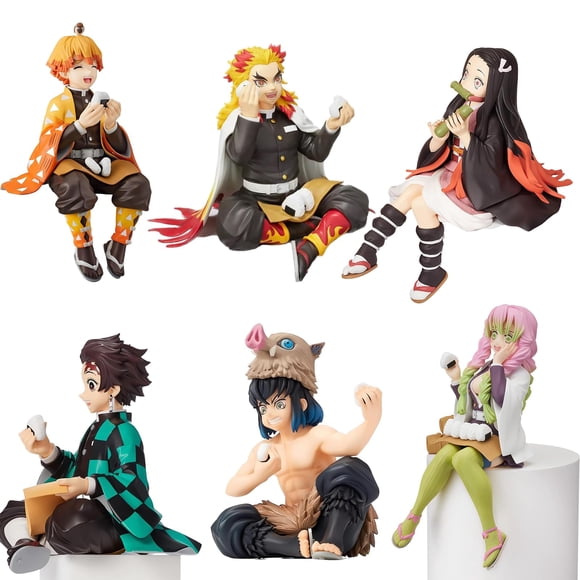 Set de figuras de anime MLDVQJV de 6 piezas, personajes de Demon Slayer