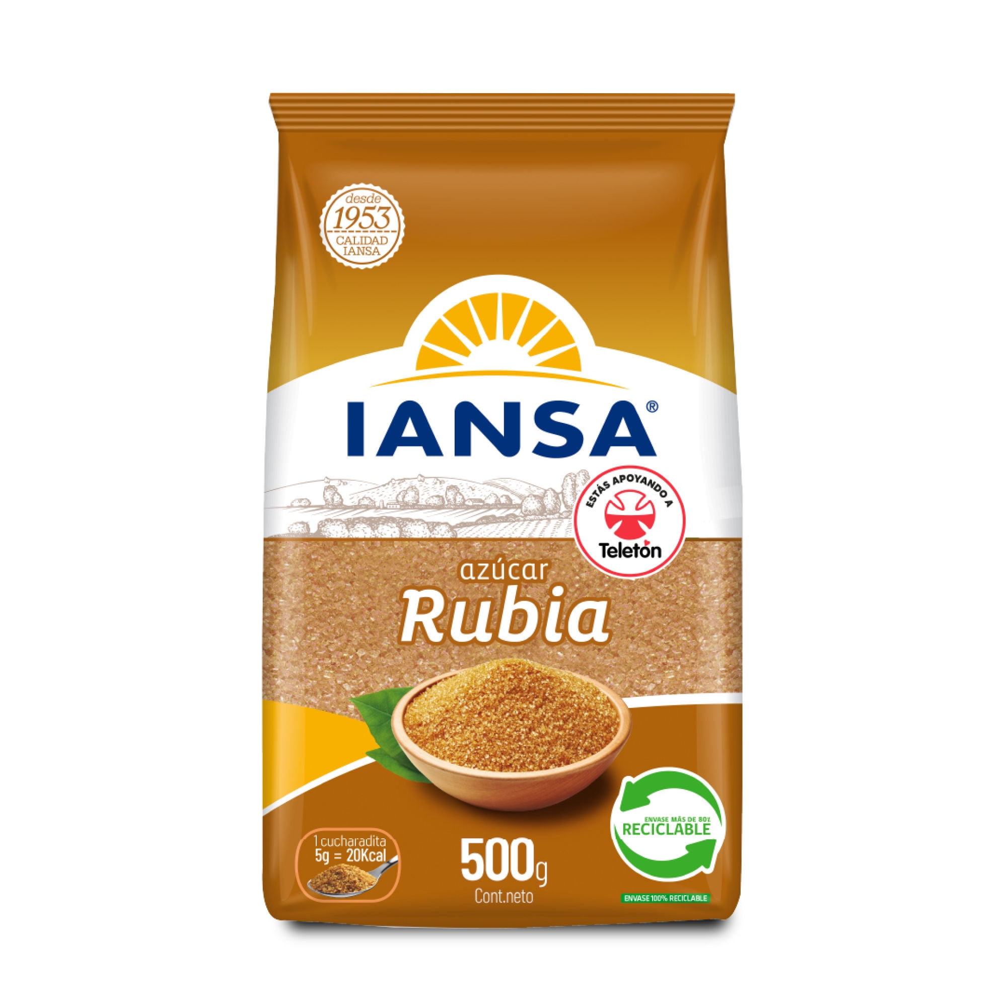 Azúcar Rubia Granulada Bolsa 500 g Iansa