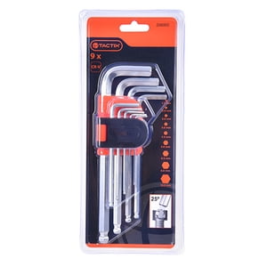 Tactix - Juego De Llave Allen Larga De Bola Metrico 9 Pzs