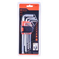 Tactix - Juego De Llave Allen Larga De Bola Metrico 9 Pzs