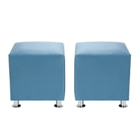 Bodevir - Set Pouf Cali 1C Felpa 12 Azul Petroleo