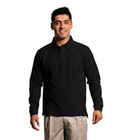 90 Grados - Polera Pique Hombre Manga Larga Negro Protección Uv