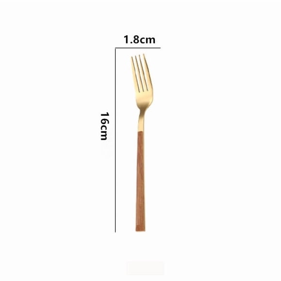 Xiao Hua Juego de 2 cucharas doradas de 6,3 x 0,71 pulgadas, con mango de imitación de vetas de madera, mango ergonómico, ideal para comidas familiares y reuniones vacacionales.