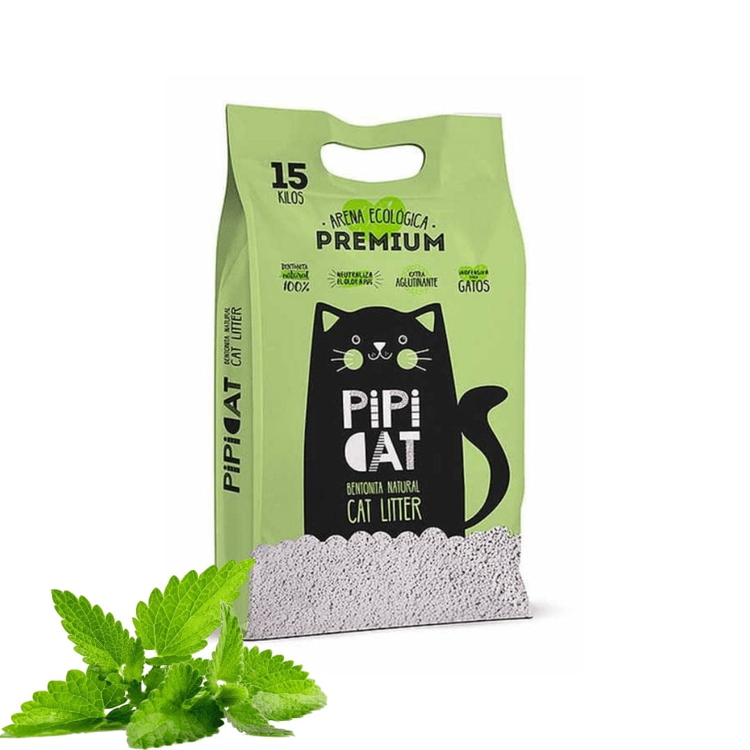 Arena Sanitaria Pipicat Extraglutinante Gatos 15kg - Menta
