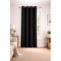 Clems - Cortina 100% Blackout De Tela Engomada 1 Paño Negro