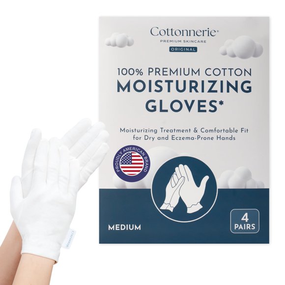 Guantes hidratantes Cottonnerie Original Cotton, 4 pares