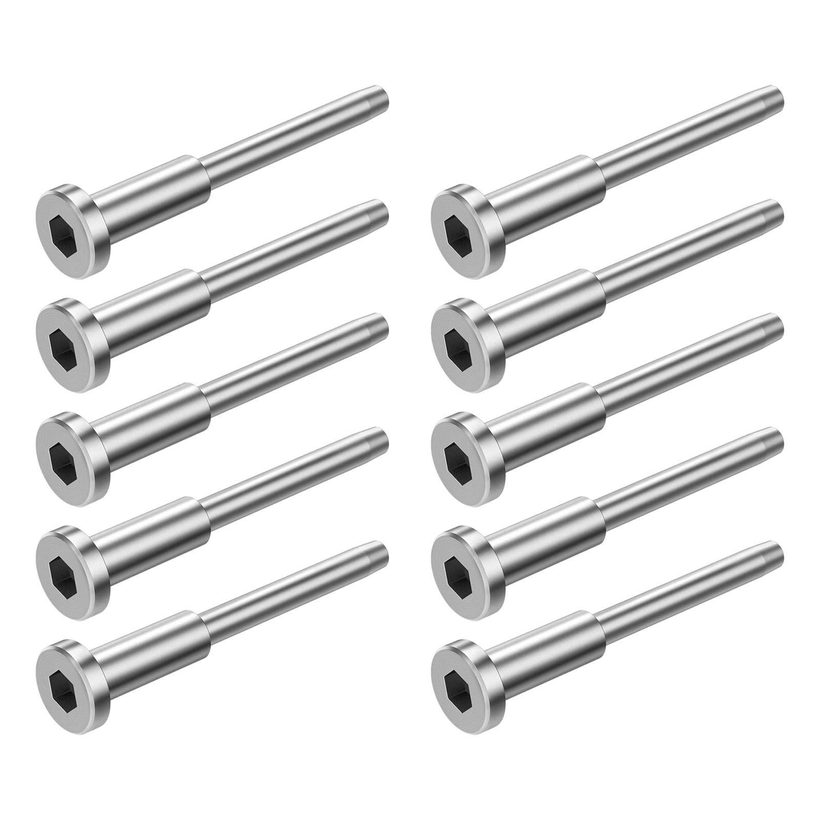 Magideal - Kit De 10 Piezas De Barandilla De Cable Invisible, Herrajes Para Barandilla De Cable, Fácil Instalación Para Terrazas, Escaleras, Postes De Madera O M