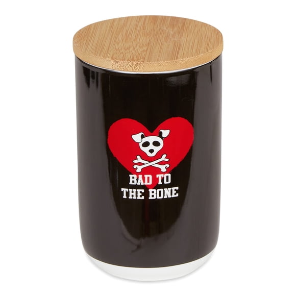 Bote para golosinas de cerámica Bone Dry con tapa de bambú, 1,06 L