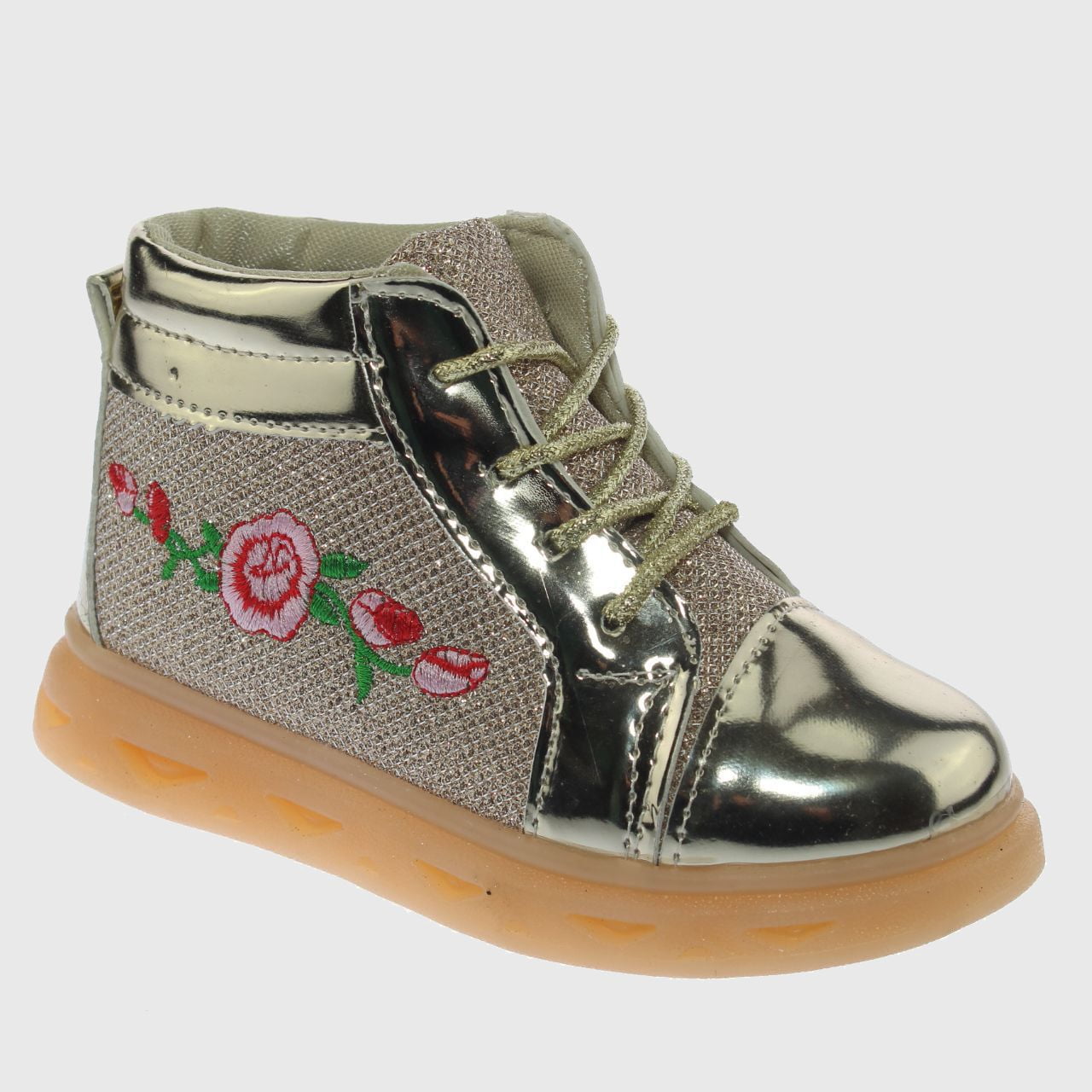 Zapatilla Con Luces Dorado Vía Franca