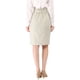 thumbnail image 3 of INSPIRE CHIC Falda Lápiz con Botones Decorativos, Cinturón Dividido y Lazo en la Cintura para Mujer, Talla L, Beige, 3 of 8