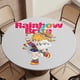 thumbnail image 5 of Rainbow Brite-theme Fitted Round Tablecloths Elastic Edged Table Covers Waterproof Table Cloth for Kitchen Holiday Party Tables Decor 120cm, 5 of 6