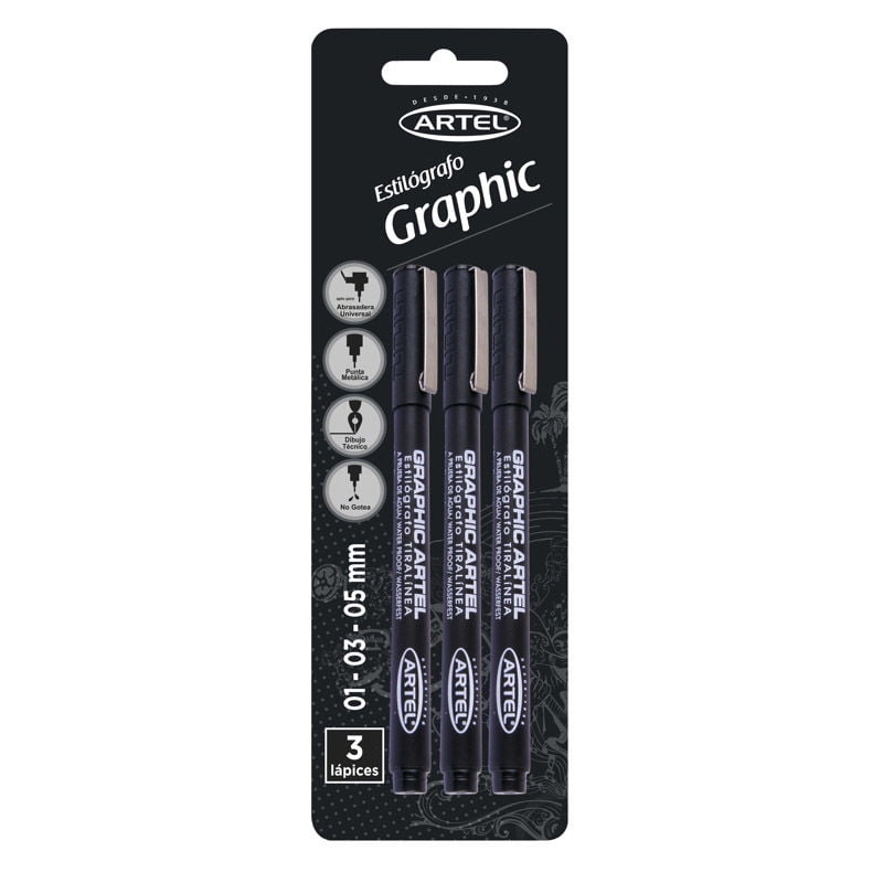 Lápices Estilógrafo Graphic (01-03-05 Mm) Artel