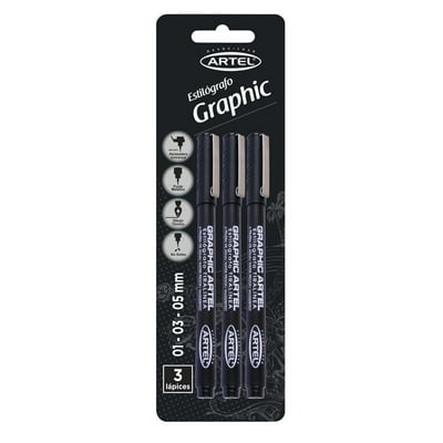 Lápices Estilógrafo Graphic (01-03-05 Mm) Artel