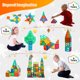 thumbnail image 3 of Baldosas magnéticas Bmag, 67 unidades, con 1 bloque de construcción para automóviles para niños a partir de 3 años, 3 of 5