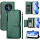 thumbnail image 3 of Funda tipo cartera para Realme 12 5G con bolsillo con cremallera, tarjetero, soporte, correa para la muñeca y tapa de cuero verde, 3 of 5