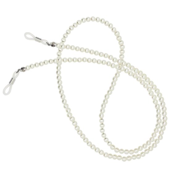 perla con cuentas gafas de cadena cadena gafas de sol correa cordón collar blanco
