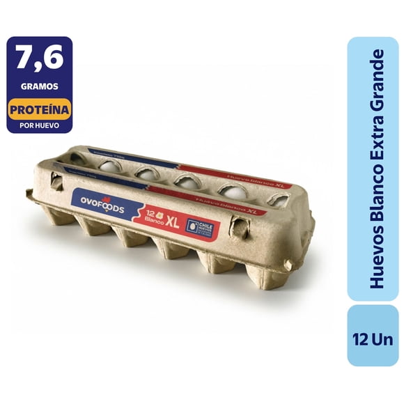 Huevo blanco xl, 12 Un