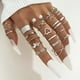 thumbnail image 2 of 22pcs Exaggerated Love Pattern Rings - Golden and Silver Color Twist Wave Joint Ring Set for Women - Perfect Party Favors, 2 of 4