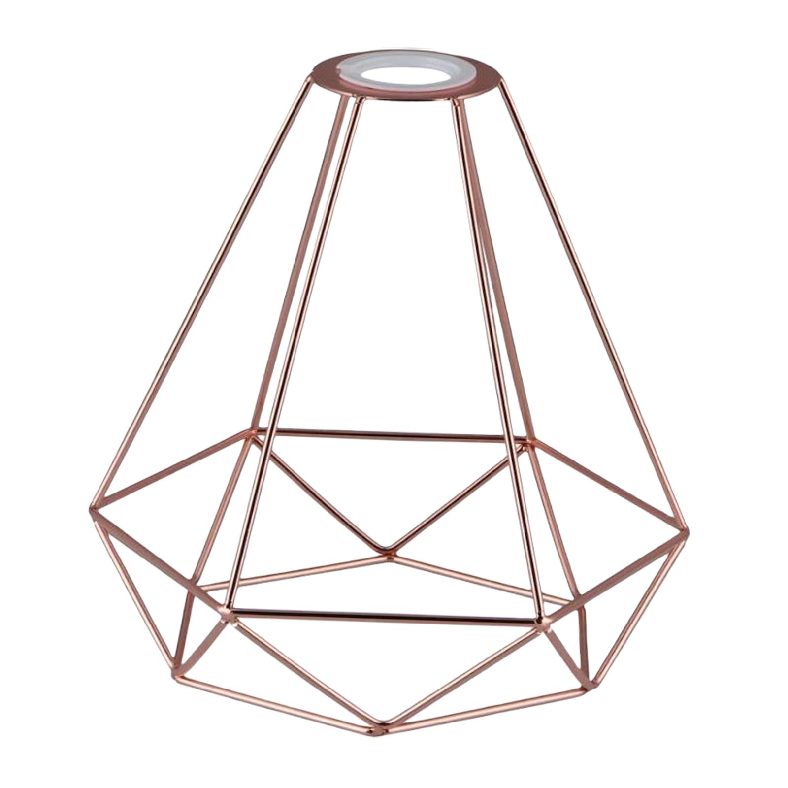 Ioensy - Lámpara Colgante Sombra Forma De Diamante Soporte Alambre Decoración Antigua Para Techo