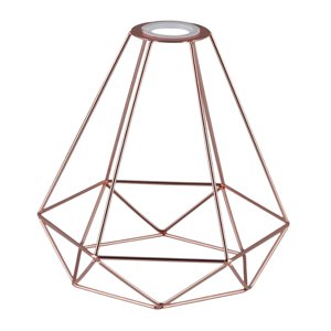 Ioensy - Lámpara Colgante Sombra Forma De Diamante Soporte Alambre Decoración Antigua Para Techo