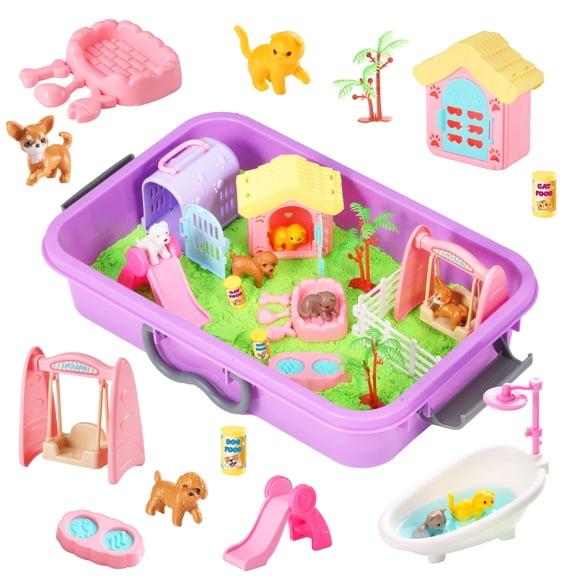 Pet Sensory Bin Carolart, caja de arena para perros y gatos con arena sensorial