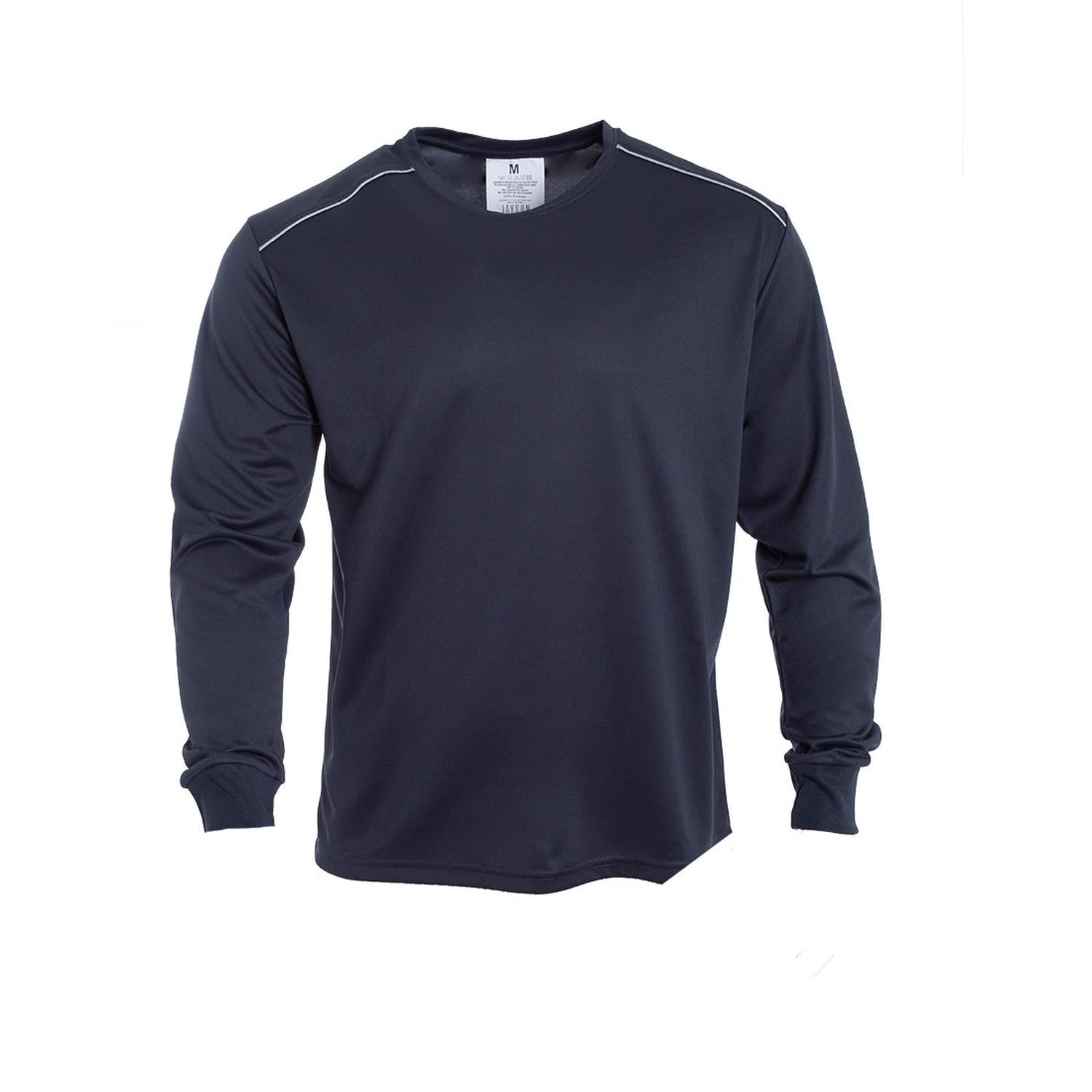 Jayson - Polera Dry Fit C/antibacterial Ml Cuello Polo Y Reflectante Gris Oscuro S