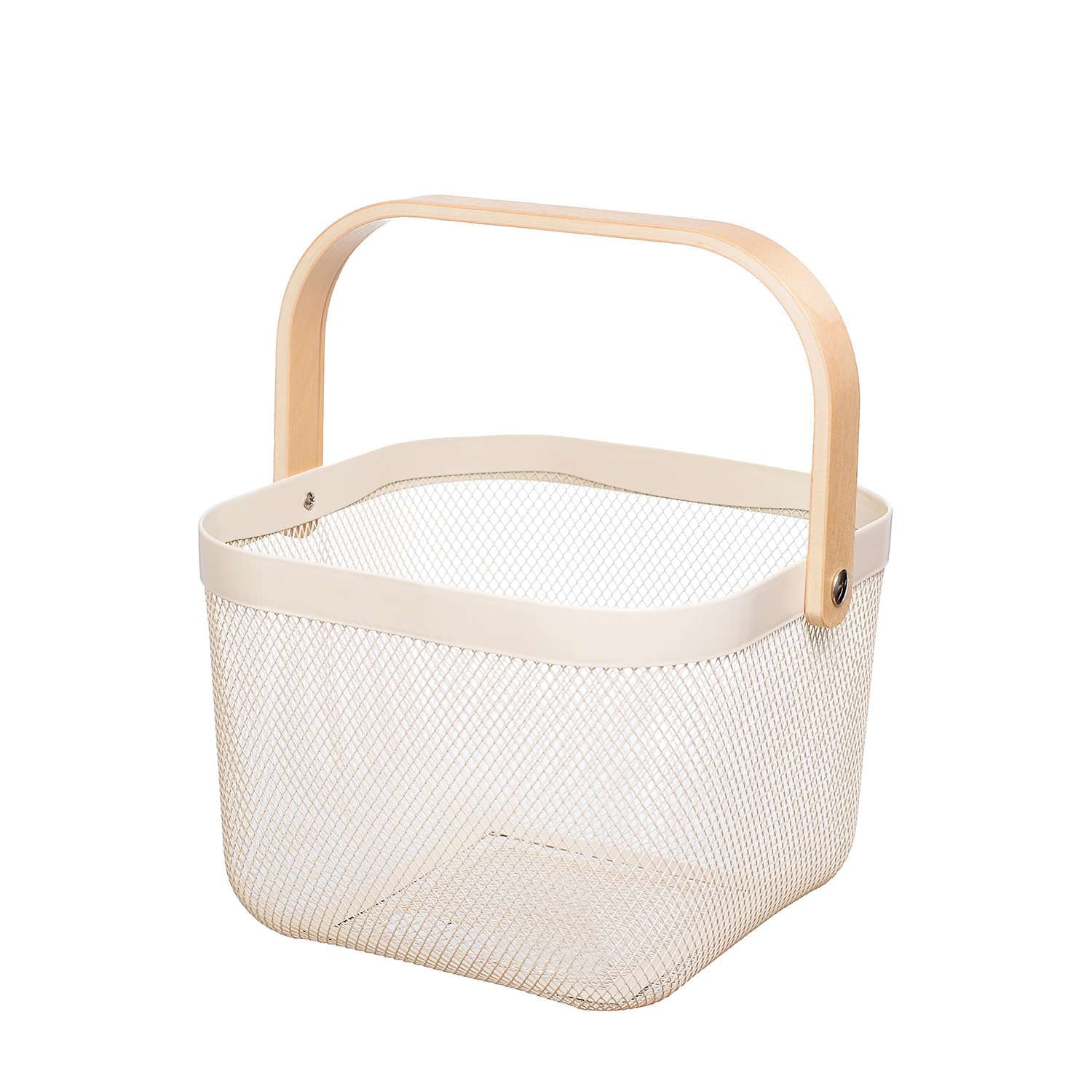 Homeessentials - Canasto De Metal Multiuso Blanco