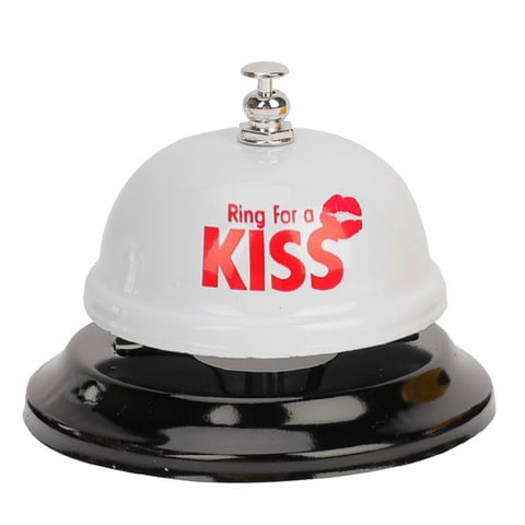 Homewell - Campanilla Timbre De Mesa Blanca & Caracter(34) & Ring For A Kiss& Caracter(34) &