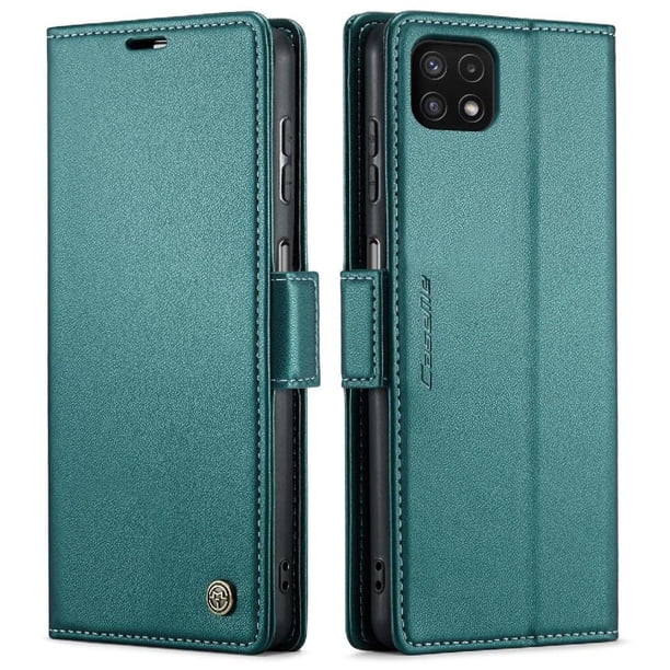 CaseMe tipo cartera Samsung Galaxy A22s con cierre magnético, RFID, tarjetero, soporte, carga inalámbrica