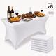 thumbnail image 1 of Pack 6 Funda Mantel EOLAND Tela Spandex Blanco Mesa Rectangular 183x75x75 Cm Banquetería Fiestas Patrias, 1 of 5