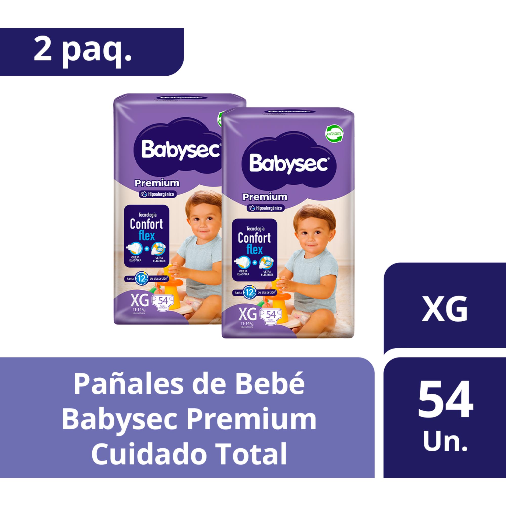 2 Paquetes De Pañales De Bebé Babysec Premium 108 Un Xg