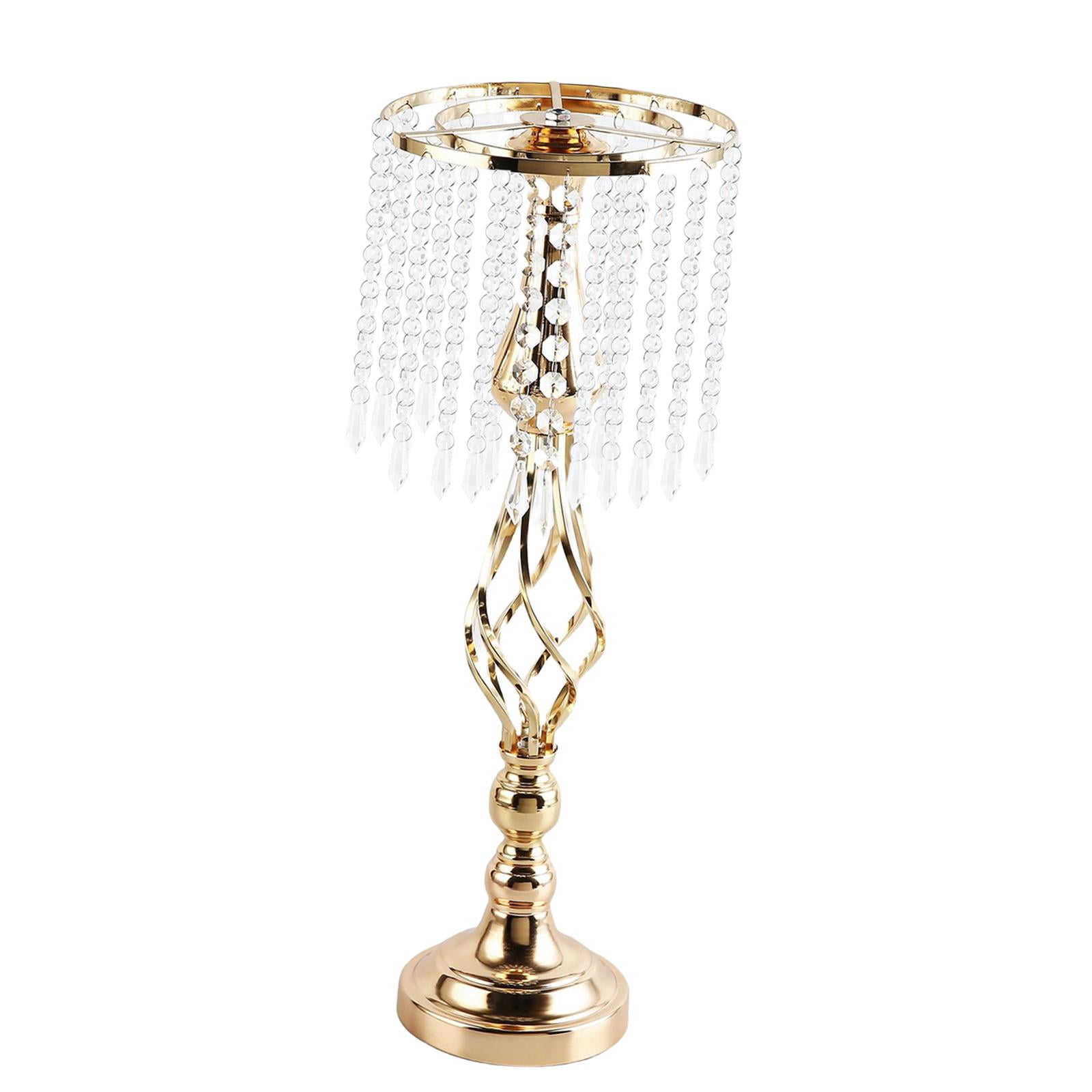Magideal - Elegante Portavelas Centro De Candelabro Vela Cónica Adorno De Cristal Estatua Portavelas Para La Decoración Del Hotel De Escritorio , Medio Dorado