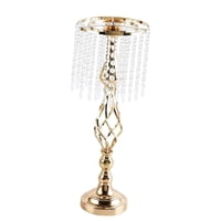 Magideal - Elegante Portavelas Centro De Candelabro Vela Cónica Adorno De Cristal Estatua Portavelas Para La Decoración Del Hotel De Escritorio , Medio Dorado
