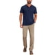 thumbnail image 2 of INSPIRE CHIC Camisa Henley de Manga Corta con Textura Retro para Hombre, Botones Abajo, Exterior, 2XL Azul Marino, 2 of 5
