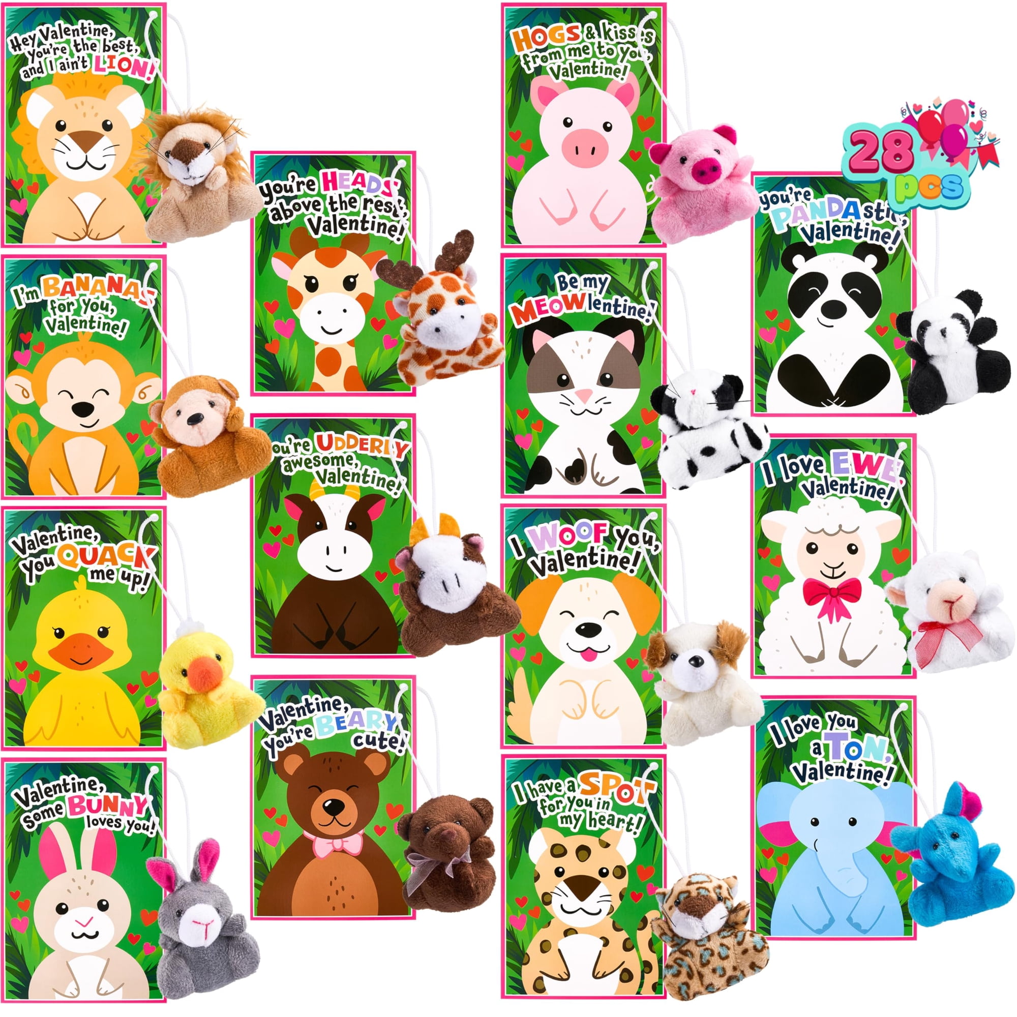 Joyin - Tarjetas De Regalo De San Valentín Para Niños Con Llavero De Peluche
