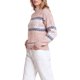 thumbnail image 4 of INSPIRE CHIC Suéter de Punto de Chenilla con Copo de Nieve para Mujer Cuello Simulado Ajuste Suelto Mangas Largas Grande Rosa, 4 of 6